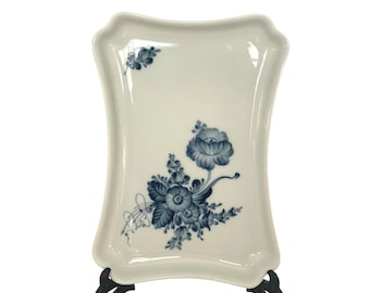 Royal Copenhagen Blue Flower Hand Painted Porcelain Tray 9" Rectangular Dish