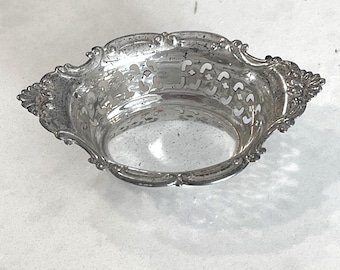 Vintage Gorham Cromwell Sterling Silver Pierced Nut Bonbon Dish A4780 25g