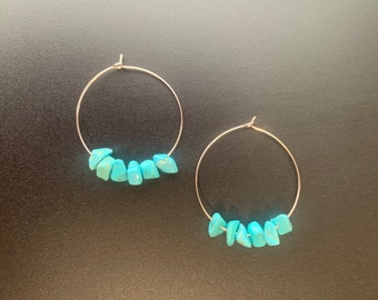 Turquoise Hoop Earrings