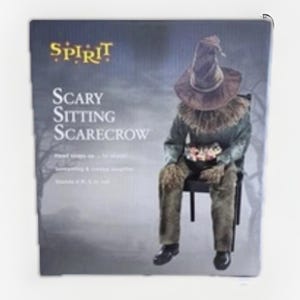 Halloween Animated Prop 4.5 Ft Sitting Scarecrow Animatronic Spirit Halloween