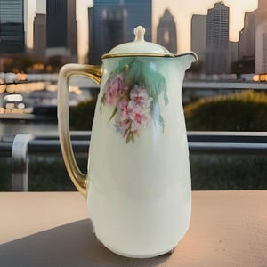 Antique PM Bavaria PORZELLANFABRIK MOSCHENDORF Porcelain Coffee Pot 1885-1910