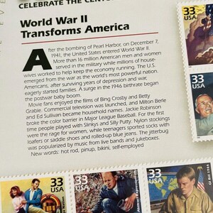 Vintage USPS Celebrate the Century 1940's Item 5543 World War II Stamp ...