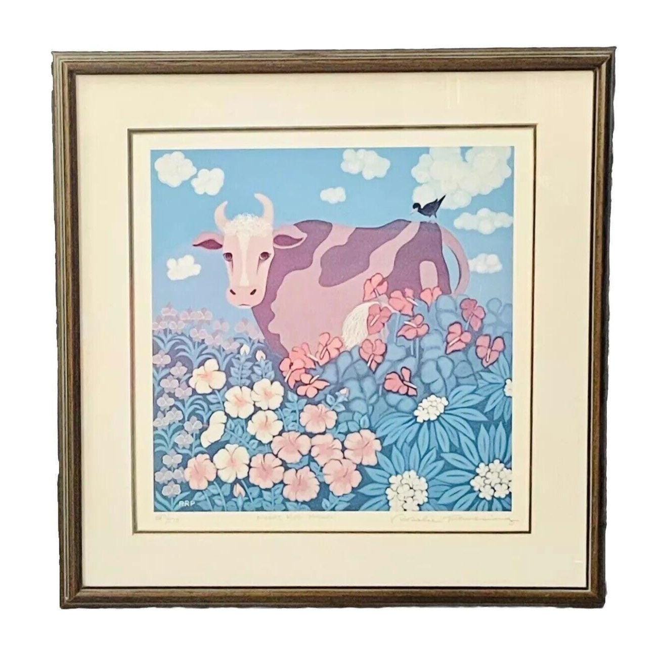 Vintage Print Art Rosalie Prussing Signed - Hawaiian Folk Art