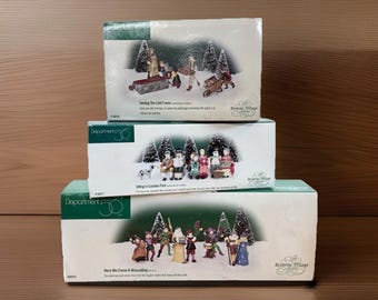 Vintage The Heritage Village Collection Christmas Accessories Lot Of 3 Retired