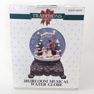 Vintage Heirloom Musical Water Globe Tradition w/ Metal Base 1992