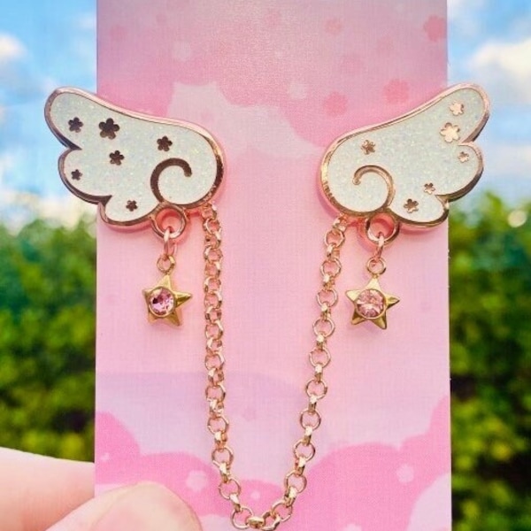 Sakura Blossom Wings Collar pins set