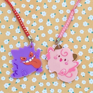 Gengar-Clefairy Phone Charms