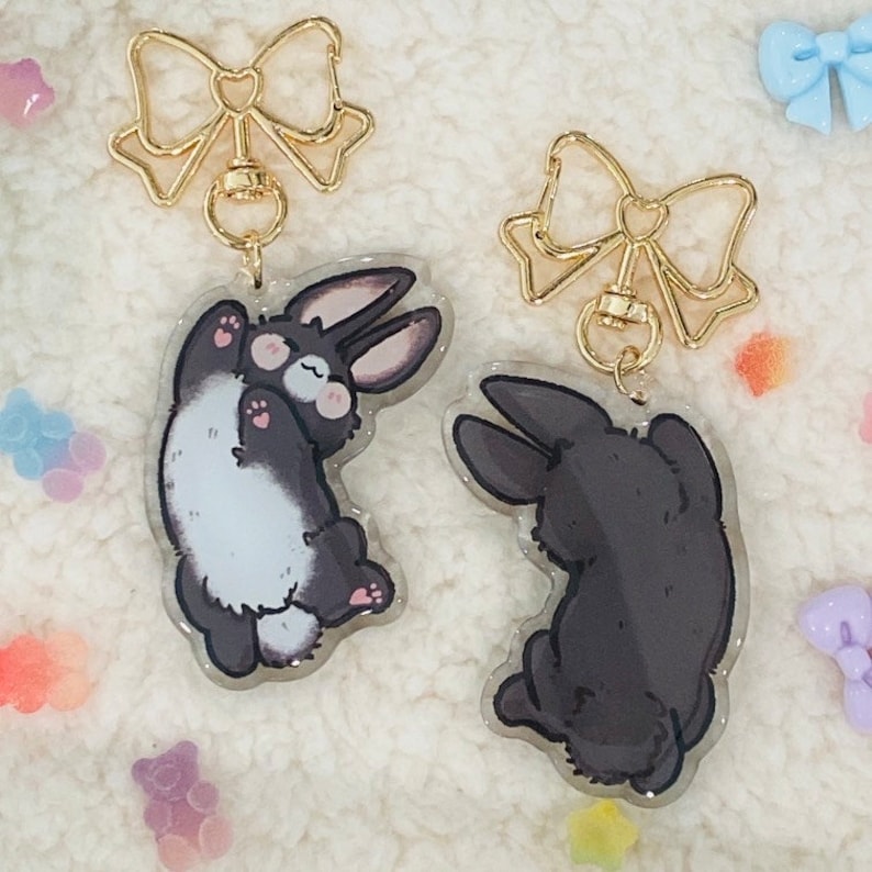 The Happy Bunny Charms || Acrylic Keychain - Etsy