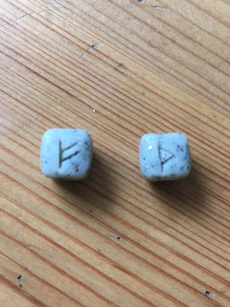 Small Rune Block Beads - Etsy