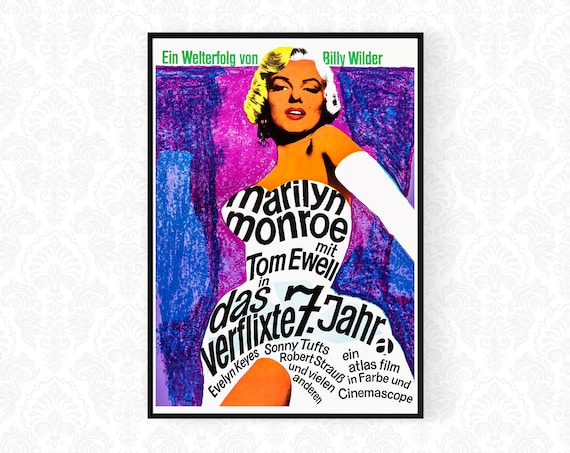 VINTAGE THE SEVEN YEAR ITCH MARILYN MONROE MOVIE POSTER A2 PRINT