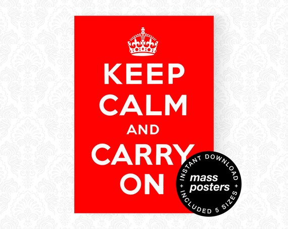 Keep Calm And Carry On 1939 Printable Wall Art World War Ii Etsy