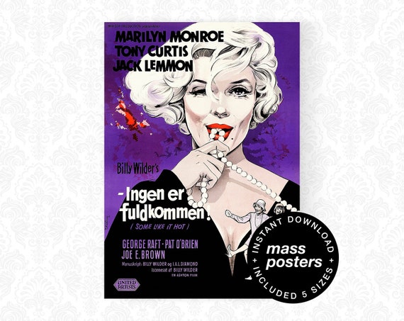 A1 A3 A4 sizes Some Like It Hot Marilyn Monroe Vintage Movie Poster A2
