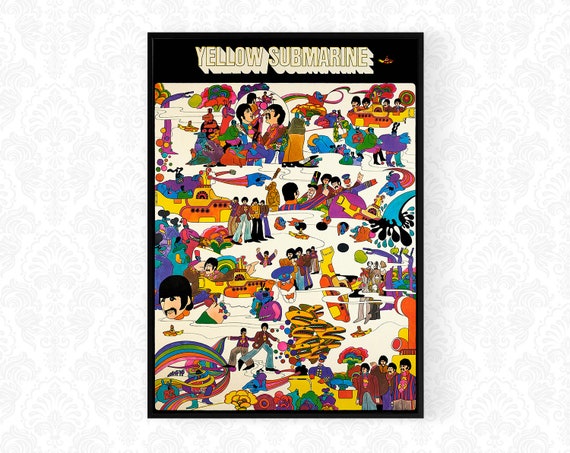Yellow Submarine Beatles Poster Print In A3 A4