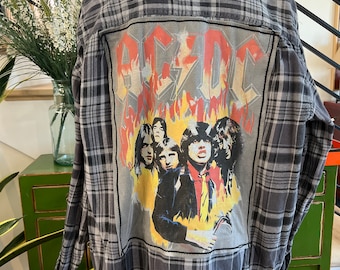 AC/DC ACDC Lightning Bolt Embroidered Sew-on Patch Australian Rock ...