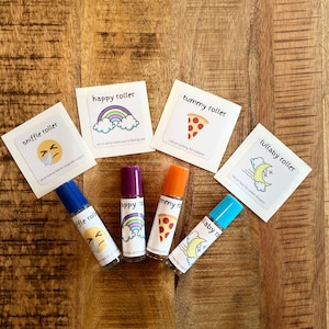 Essential Oil Roller Bottles and Labels for Kids