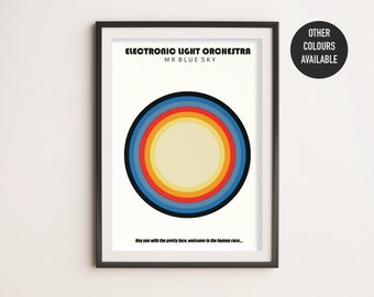 Mr Blue Sky - ELO - Lyric Poster - Wall Art - Minimalist - Print