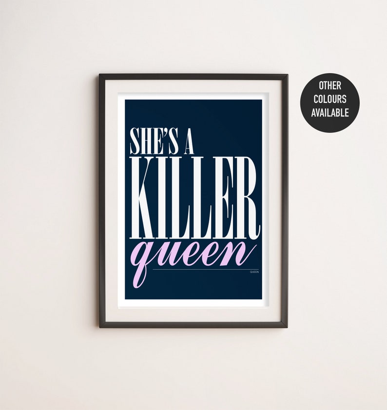 Killer Queen A4/A3 Queen Lyric Poster Wall Art Minimalist Print - Etsy