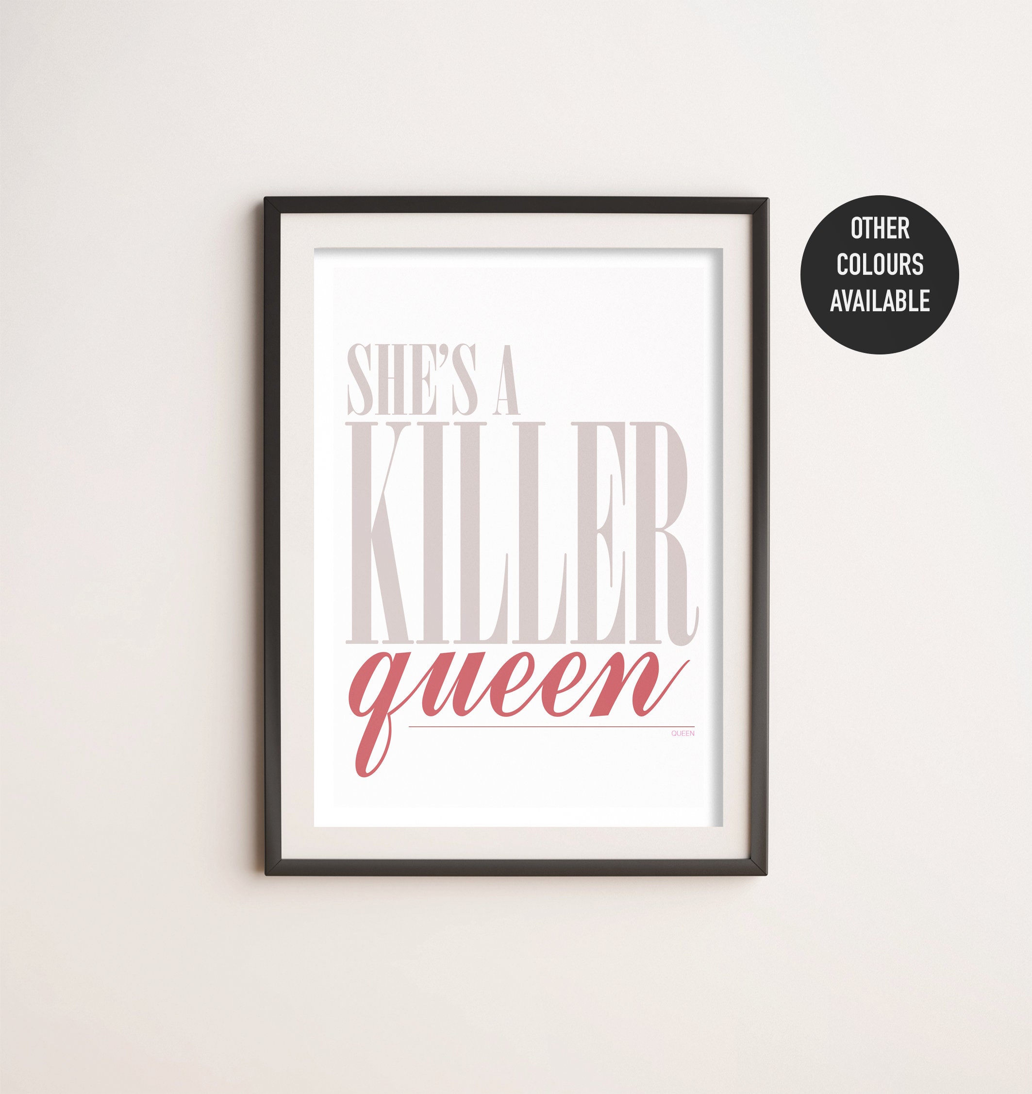 Killer Queen A4/A3 Queen Lyric Poster Wall Art Minimalist Print - Etsy