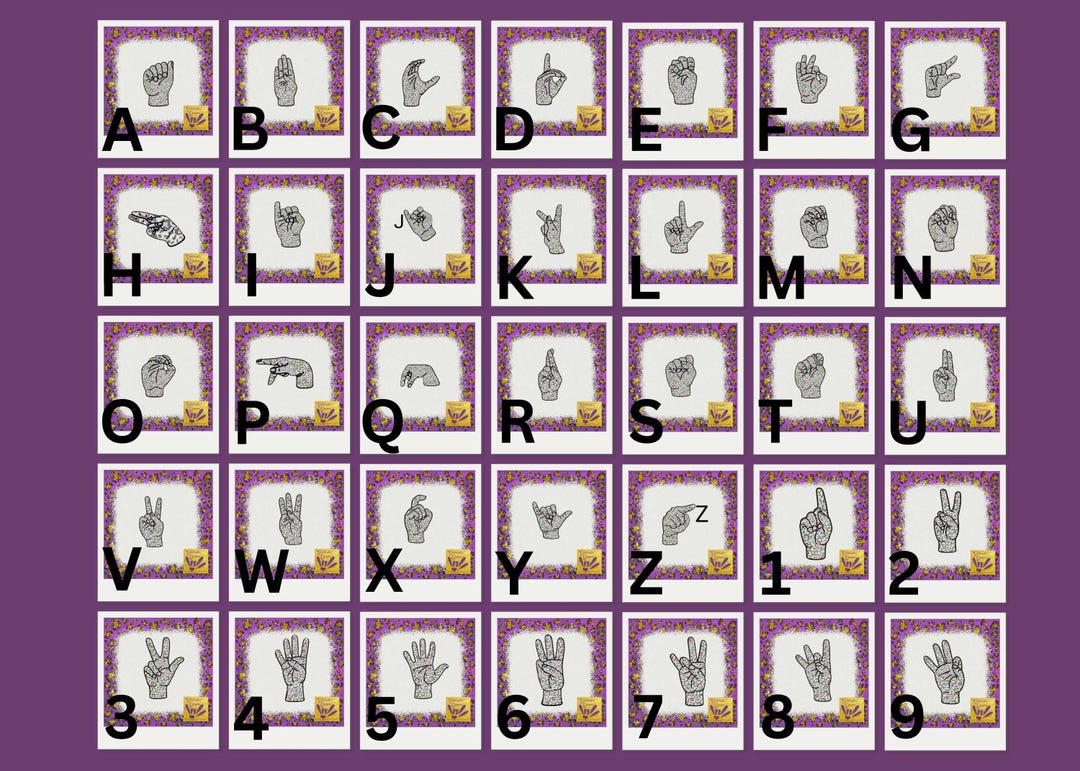 Easter Egg Leopard America Sign Language Alphabet and Numbers Set ...