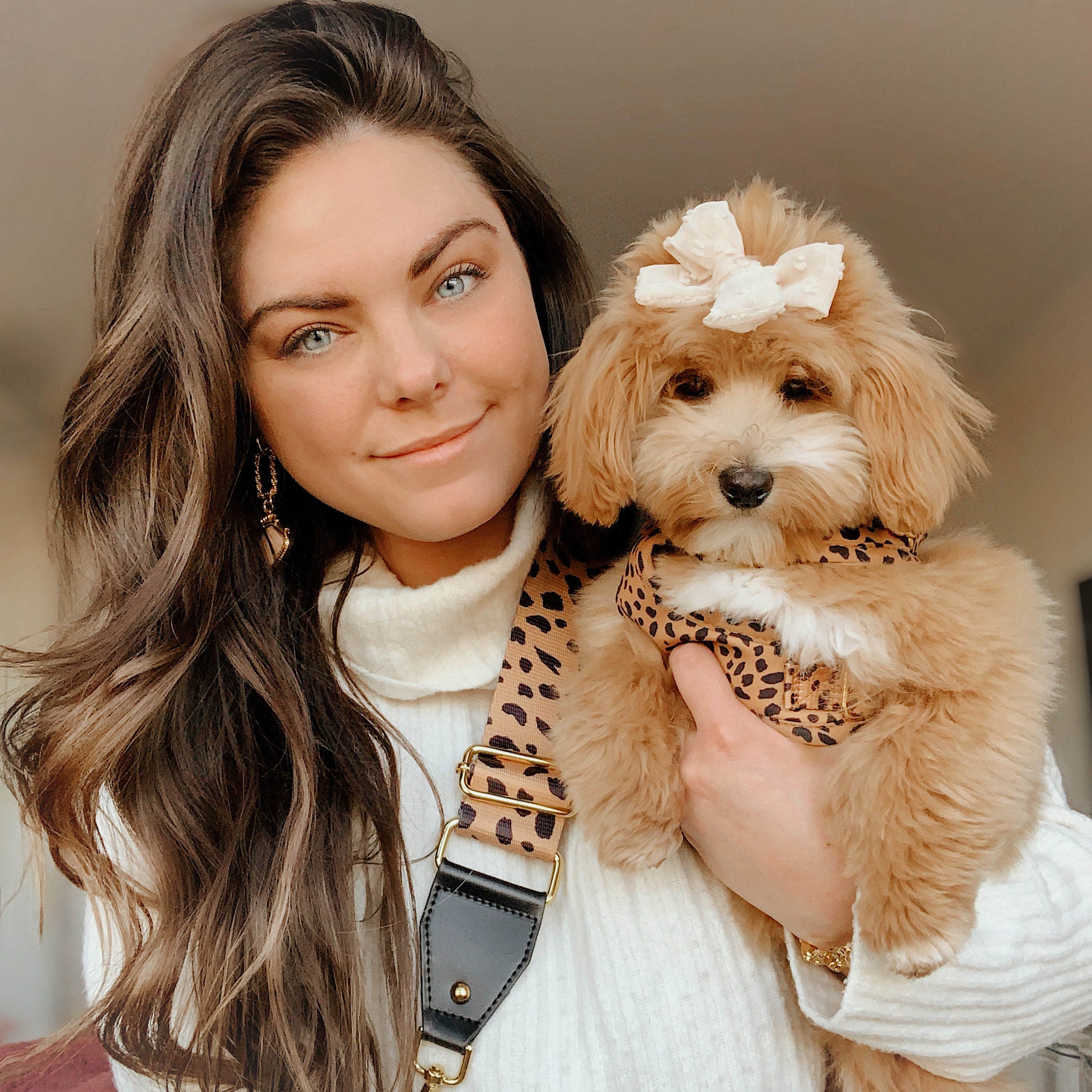 Dog walking bag Vegan leather Removable strap Leopard Etsy