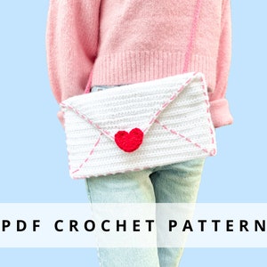 Patrón de crochet cruzado con carta de amor