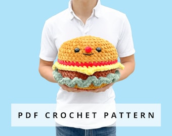 No-Sew Giant Burger Crochet Pattern