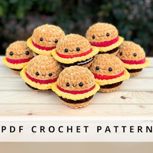 No-Sew Mini Burger Crochet Pattern