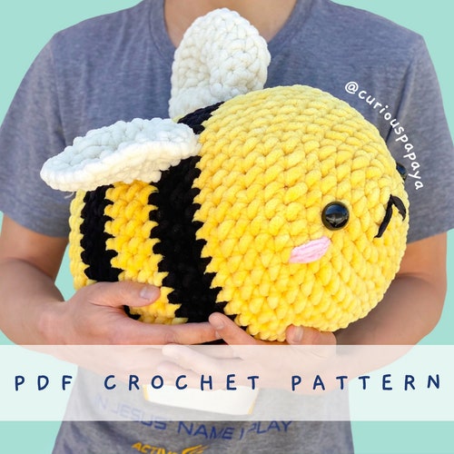Tiktok Bee Crochet Pattern in 3 Sizes Giant Bee Pattern Etsy UK