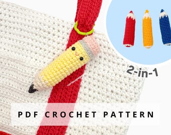 Pencil + Colored Pencil 2-in-1 Crochet Pattern