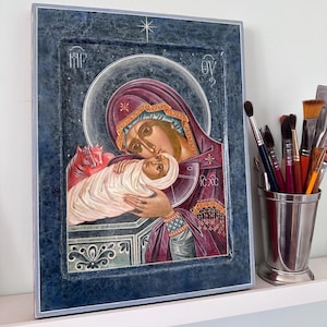 Nativity of Christ , handpainted  icon in egg tempera