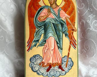 El Ángel de la Guarda - Icono pintado a mano Arte Cristiano