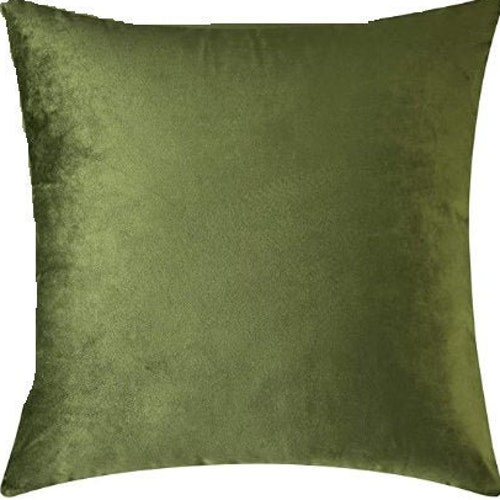 Moss Green Velvet Throw Pillow Cover Moss Green Throw Etsy