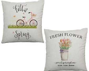 Primitive Farmhouse Decor by Farmhouse Spring Throw Pillow