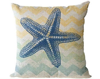 Embroidered Nautical Decor Throw Pillow Beach Theme Throw Pillow Covers