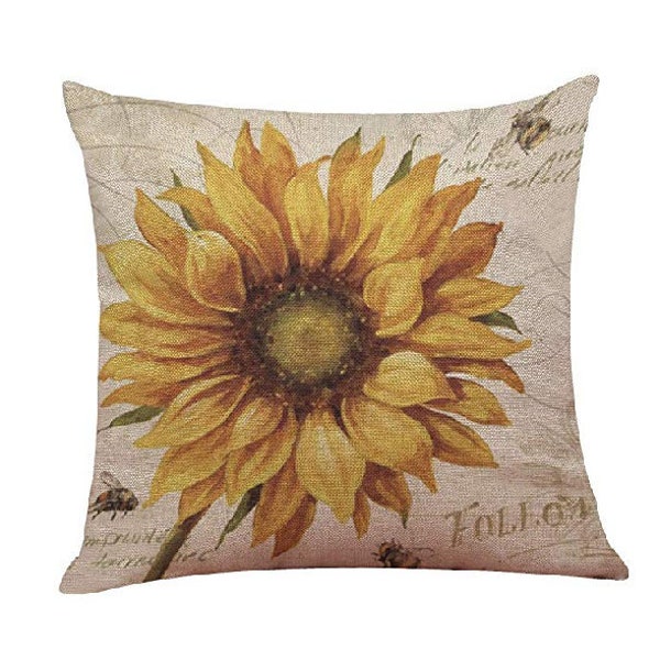 Sunflower Pillow Cover Etsy