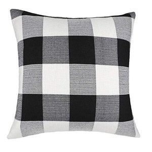 black checkered throw pillows