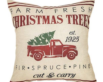 Farmhouse Christmas Pillow Cover, Farmhouse Christmas Decor, Christmas Throw Pillow, Holiday Throw Pillow, Christmas Pillows, Accent Pillow