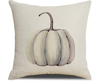 White pumpkin pillow | Etsy Fall Halloween Pumpkin Pillow Case