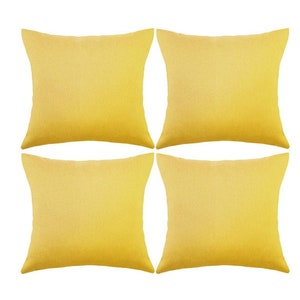 Yellow Waterproof Outdoor Pillow Covers 18x18, Yellow Pillow Covers for Porch, Yellow Patio Pillow Covers, Yellow Pool Pillow Covers