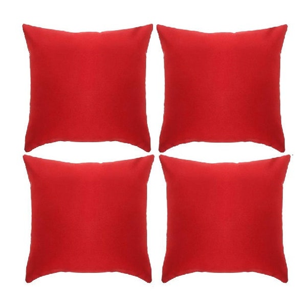 Red Waterproof Outdoor Pillow Covers 18x18, Red Pillow Covers for Porch, Red Patio Pillow Covers, Red Pool Pillow Covers