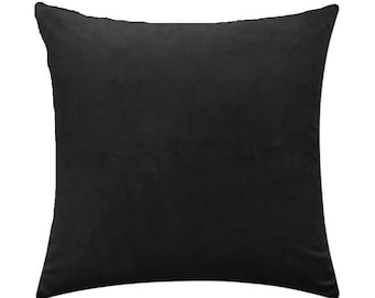 Black Throw Pillow Covers, Black Velvet Pillow Cover, Black Pillow Covers, Solid Black Throw Pillows