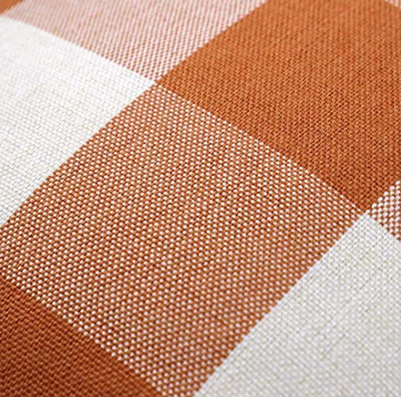 Orange Buffalo Check Plaid Throw Pillow Fall Pillow Covers Etsy Norway