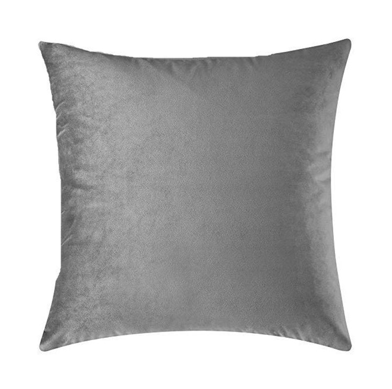 Grey Velvet Throw Pillow Cover Grey Throw Pillows Grey - Etsy