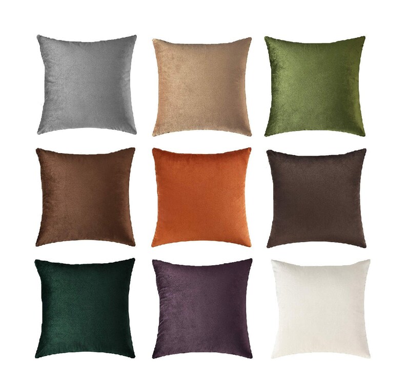 Earth Tone Velvet Pillow Covers Velvet Throw Pillows Etsy