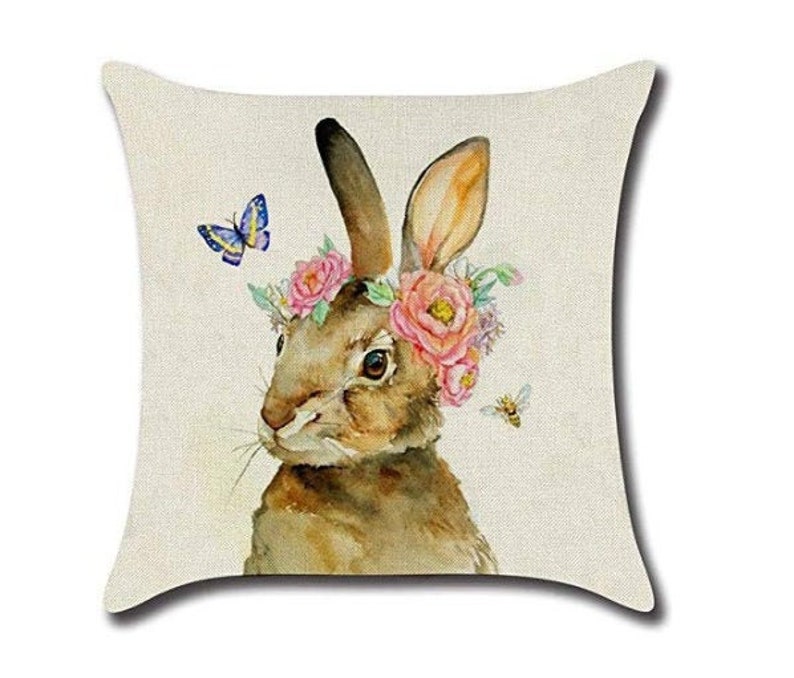 EASTER Bunny Throw Pillow Farmhouse Spring Decor Farmhouse Etsy