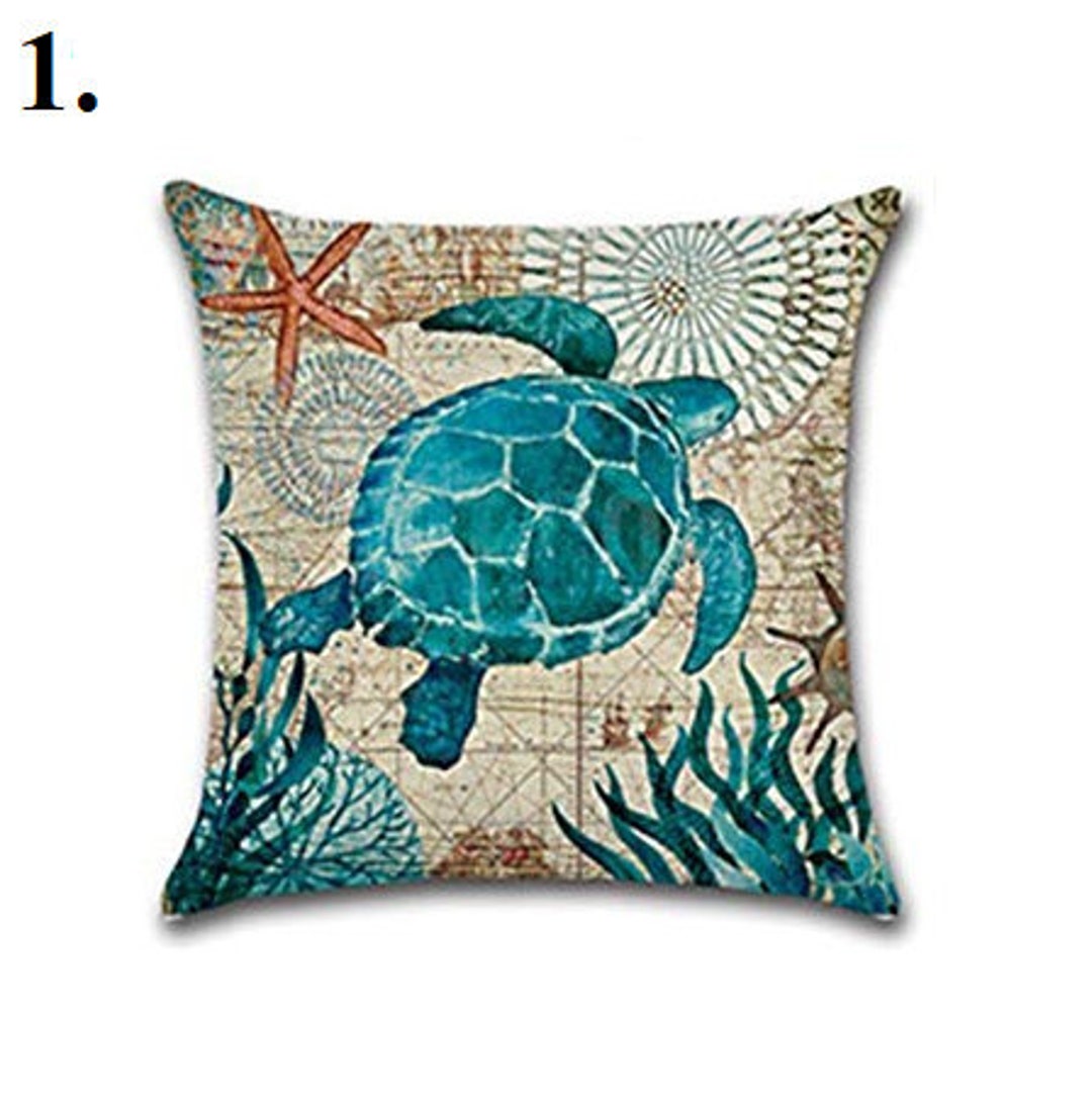 Beachy Throw Pillows, Beachy Throw Pillow Covers, 18x18 Ocean Theme