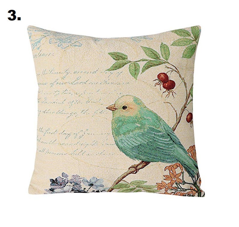 Spring Throw Pillow Cover With Birdsspring Decor Decorative - Etsy