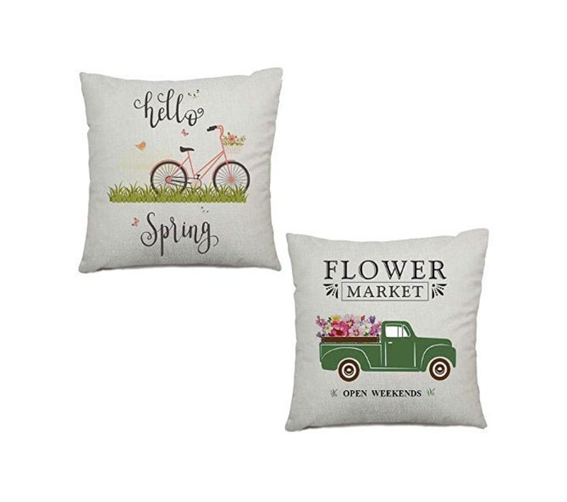Farmhouse Spring Pillow Cover Set Spring Pillow Covers 18x18 Etsy
