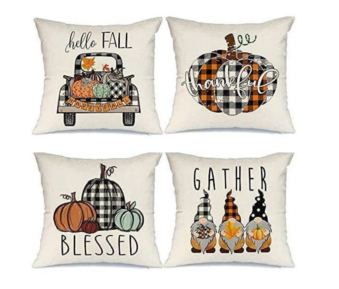 Fall Pillow Cover Set of 4Throw Pillow Covers 18x18 Fall Etsy