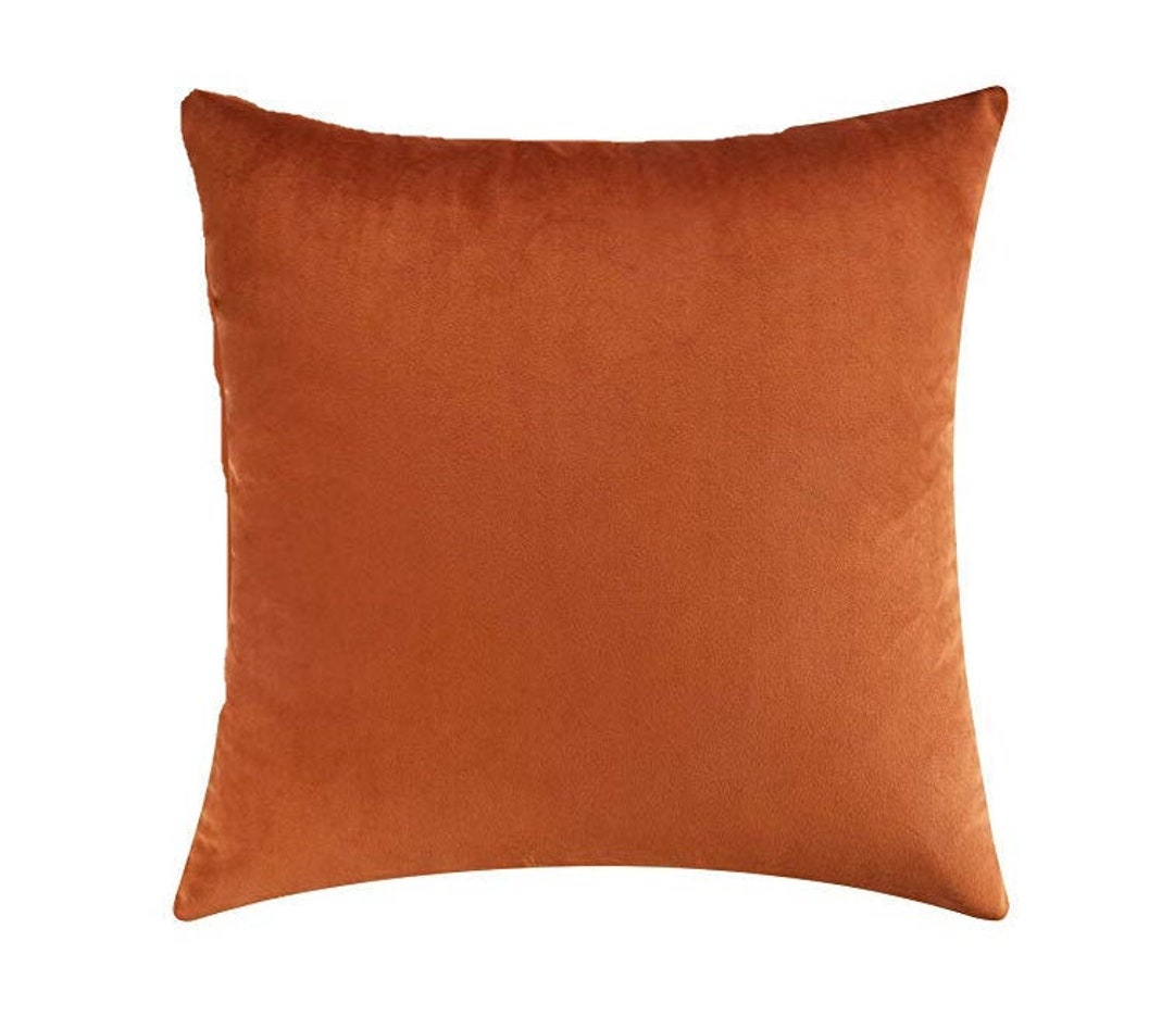 Burnt Orange Velvet Throw Pillow Cover, Burnt Orange Throw Pillows